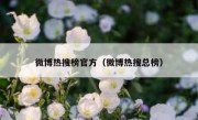 微博热搜榜官方（微博热搜总榜）