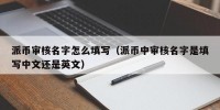 派币审核名字怎么填写（派币中审核名字是填写中文还是英文）