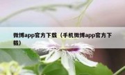 微博app官方下载（手机微博app官方下载）