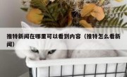 推特新闻在哪里可以看到内容（推特怎么看新闻）