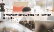 支付宝的支付接口接入费用是什么（支付接口有什么用）