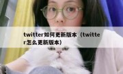 twitter如何更新版本（twitter怎么更新版本）