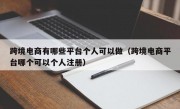 跨境电商有哪些平台个人可以做（跨境电商平台哪个可以个人注册）