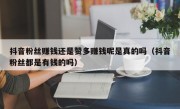 抖音粉丝赚钱还是赞多赚钱呢是真的吗（抖音粉丝都是有钱的吗）