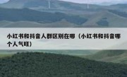 小红书和抖音人群区别在哪（小红书和抖音哪个人气旺）