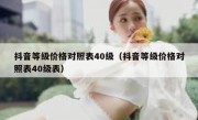 抖音等级价格对照表40级（抖音等级价格对照表40级表）