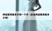 网站服务器多少钱一个月（企业网站服务器多少钱）