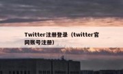 Twitter注册登录（twitter官网账号注册）