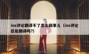 ins评论翻译不了怎么回事儿（ins评论区能翻译吗?）