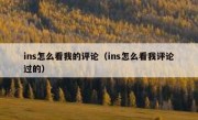 ins怎么看我的评论（ins怎么看我评论过的）
