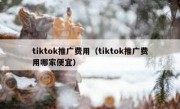 tiktok推广费用（tiktok推广费用哪家便宜）