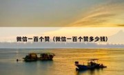 微信一百个赞（微信一百个赞多少钱）