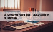 派币怎样注册钱包账号呢（派币app重新登录步骤详解）