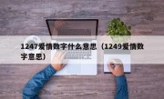 1247爱情数字什么意思（1249爱情数字意思）