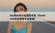 facebook什么意思中文（facebook什么意思中文意思）