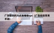 广告投放的方式有哪些cpc（广告投放常用术语）