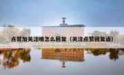点赞加关注哦怎么回复（关注点赞回复语）