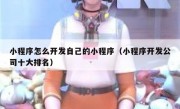 小程序怎么开发自己的小程序（小程序开发公司十大排名）