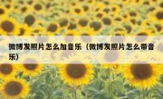 微博发照片怎么加音乐（微博发照片怎么带音乐）