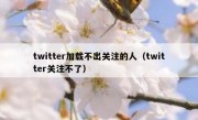 twitter加载不出关注的人（twitter关注不了）