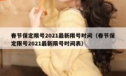 春节保定限号2021最新限号时间（春节保定限号2021最新限号时间表）
