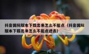 抖音国际版本下载出来怎么不能点（抖音国际版本下载出来怎么不能点进去）