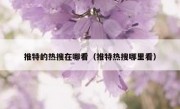 推特的热搜在哪看（推特热搜哪里看）