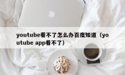 youtube看不了怎么办百度知道（youtube app看不了）