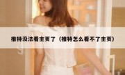 推特没法看主页了（推特怎么看不了主页）