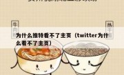 为什么推特看不了主页（twitter为什么看不了主页）