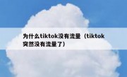 为什么tiktok没有流量（tiktok突然没有流量了）