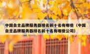 中国自主品牌服务器排名前十名有哪些（中国自主品牌服务器排名前十名有哪些公司）