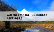 ins里的评论怎么翻译（ins评论翻译怎么翻译成中文）