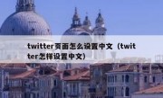 twitter页面怎么设置中文（twitter怎样设置中文）