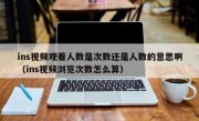 ins视频观看人数是次数还是人数的意思啊（ins视频浏览次数怎么算）