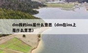 dm我的ins是什么意思（dm在ins上是什么意思）