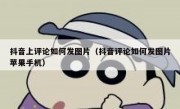 抖音上评论如何发图片（抖音评论如何发图片苹果手机）