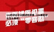 ins的评论可以翻译吗苹果（ins里的评论怎么翻译）