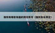 推特有哪些有趣的博主账号（推特有名博主）