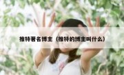 推特著名博主（推特的博主叫什么）