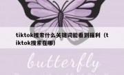tiktok搜索什么关键词能看到福利（tiktok搜索在哪）