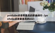 youtube点击率最高的歌曲排行（youtube点击量最高的mv）