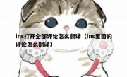 ins打开全部评论怎么翻译（ins里面的评论怎么翻译）