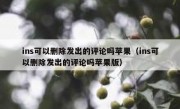 ins可以删除发出的评论吗苹果（ins可以删除发出的评论吗苹果版）