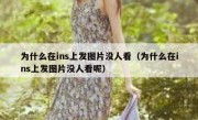 为什么在ins上发图片没人看（为什么在ins上发图片没人看呢）