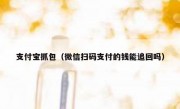 支付宝抓包（微信扫码支付的钱能追回吗）