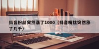 抖音粉丝突然涨了1000（抖音粉丝突然涨了几千）