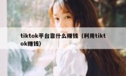 tiktok平台靠什么赚钱（利用tiktok赚钱）