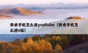 安卓手机怎么进youtube（安卓手机怎么进e站）
