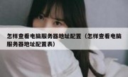 怎样查看电脑服务器地址配置（怎样查看电脑服务器地址配置表）